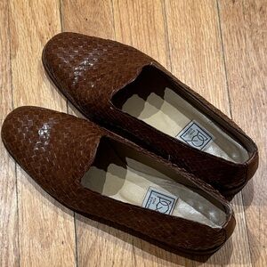 Pons Quintana Brown Woven Leather Loafers